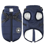 Dog Winter Coat Waterproof Windproof Fleece-Lined Built-In Harness