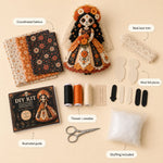 Doll Sewing Kit Day of the Dead Patchwork Design