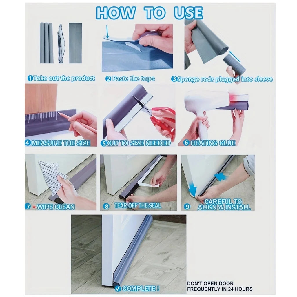 Door Draft Stopper Foam Rubber Vinyl-Coated 37 Inch