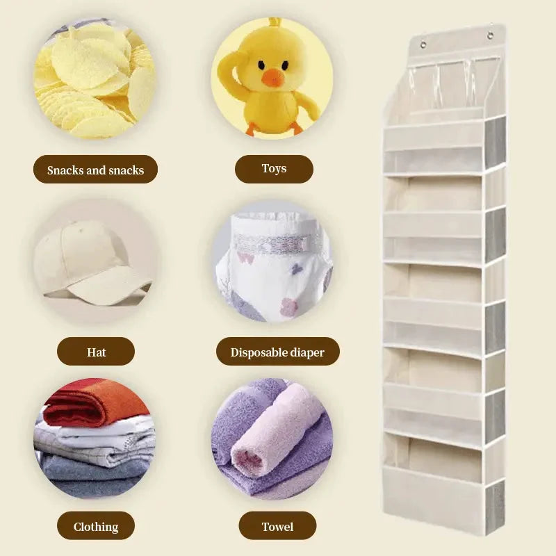 Door Hanging Organizer 5-Tier Mesh Compartments 8 Extra Pockets