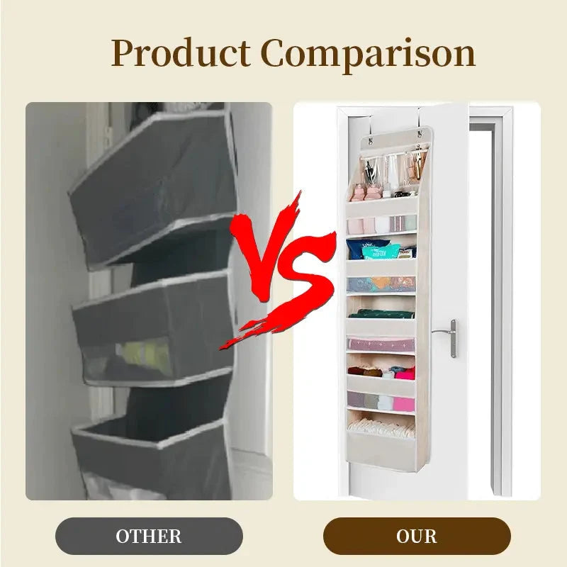 Door Hanging Organizer 5-Tier Mesh Compartments 8 Extra Pockets