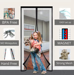 Door Mosquito Screen Magnetic Self-Closing Polyester Mesh