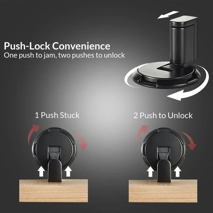 Door Stopper Adjustable Mechanical Hold Adhesive & Screw Mount
