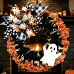 Door Wreath Burlap Ghost Accent Tool-Free Hanging