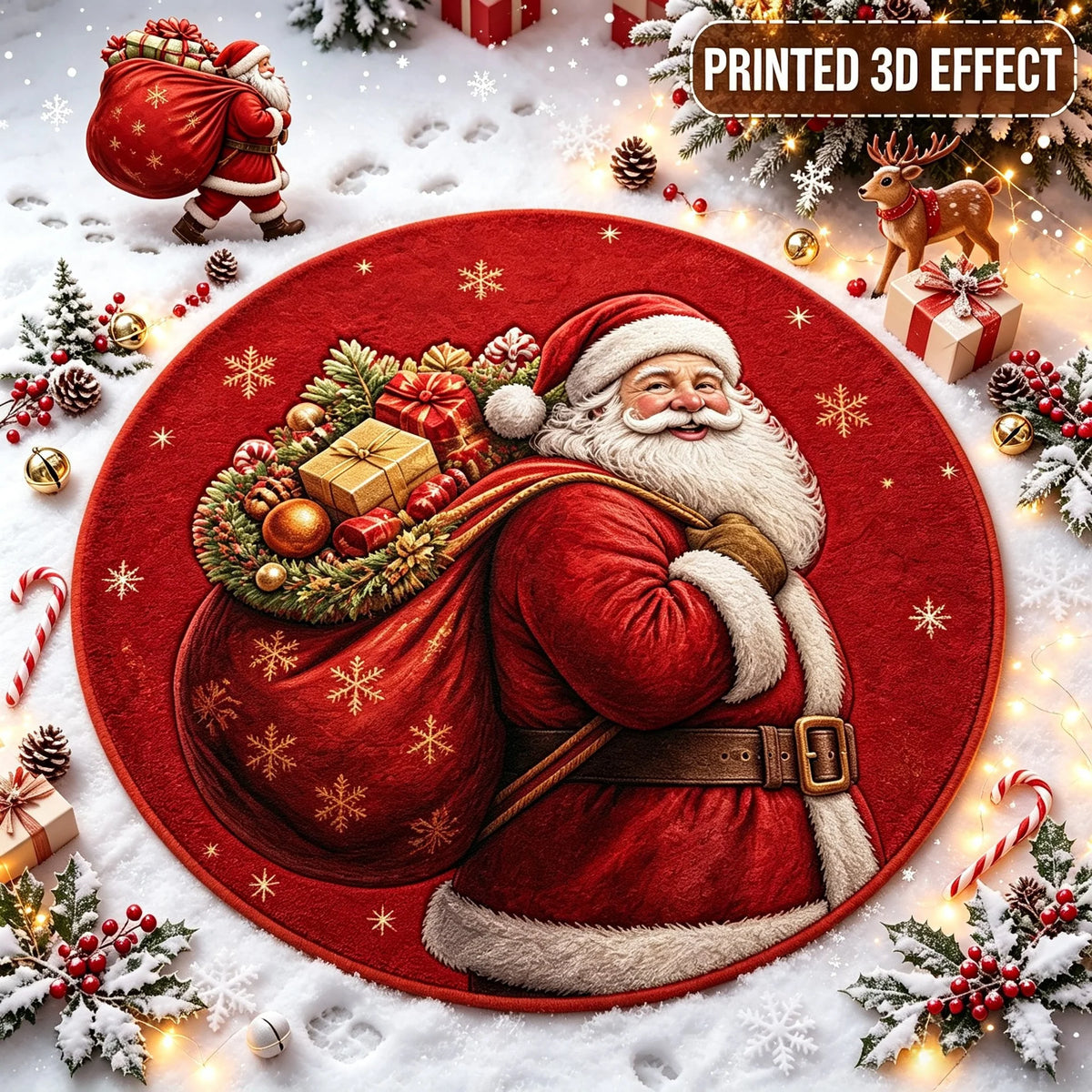 Doormat 3D Printed Santa Easy-Clean & Pet-Safe