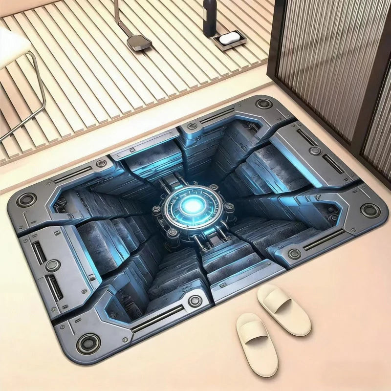 Doormat 3D Waterfall Illusion Non-Slip Backing