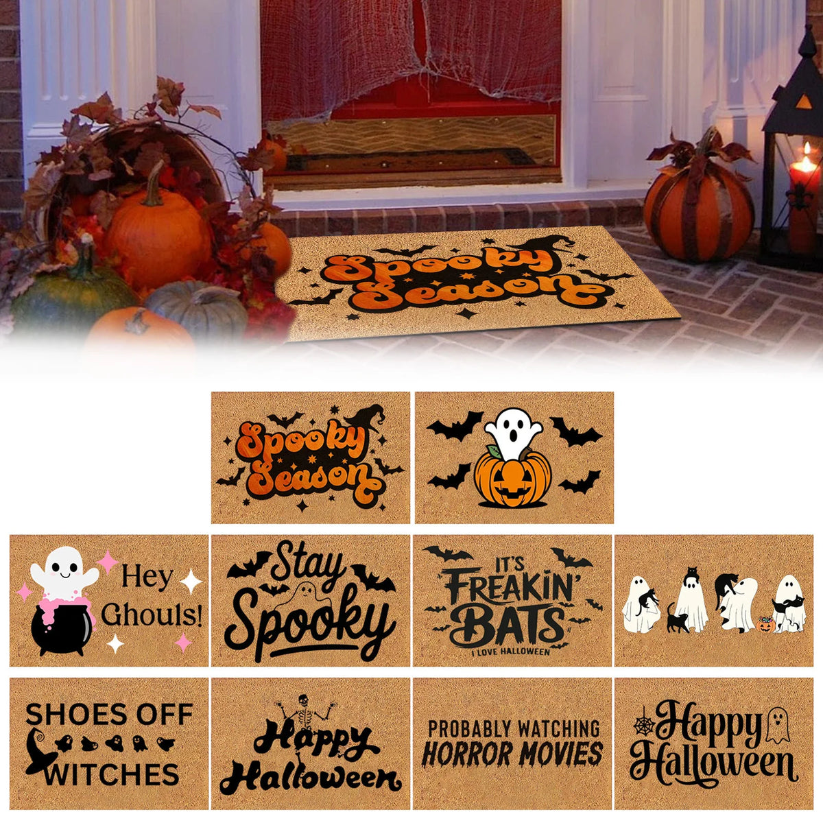 Doormat Coconut Fiber Non-Slip Halloween Design