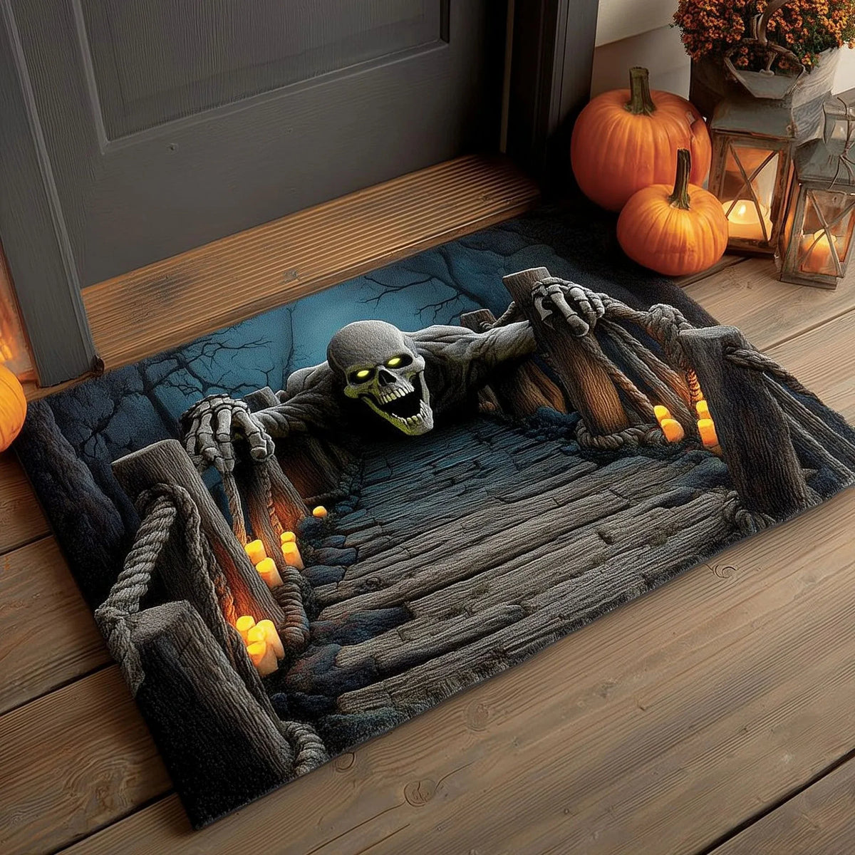 Doormat Dragon Design Non-Slip Rubber Backing Easy-Clean Fibers