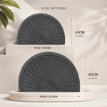 Doormat Half-Moon Rubber Non-Slip Dirt-Trapping Surface