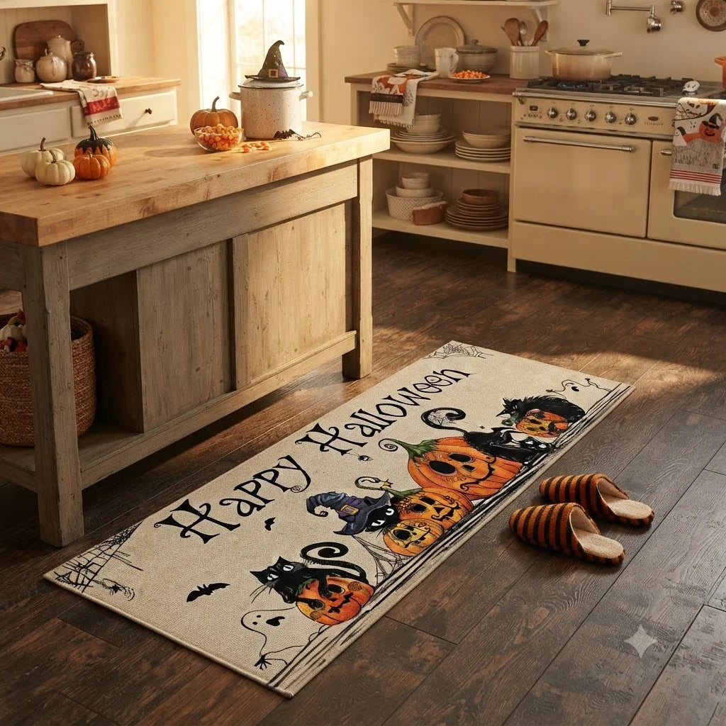 Doormat Set Halloween Printed Washable Crystal Velvet
