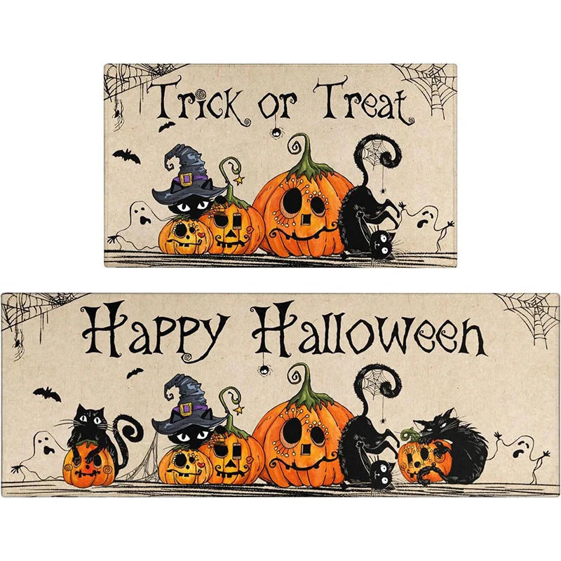 Doormat Set Halloween Printed Washable Crystal Velvet