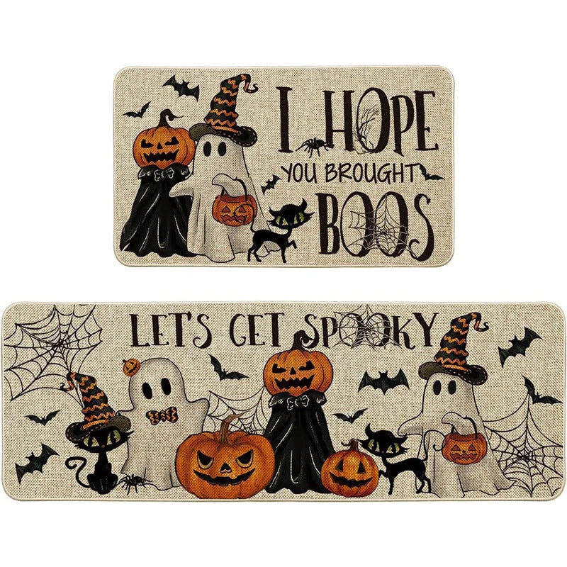 Doormat Set Halloween Printed Washable Crystal Velvet