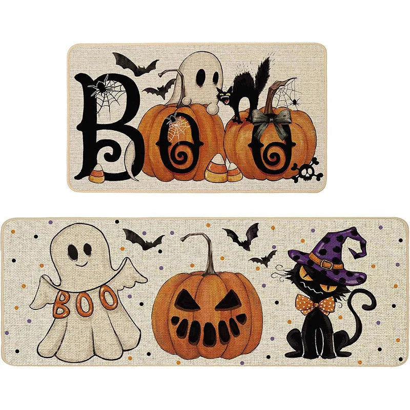Doormat Set Halloween Printed Washable Crystal Velvet