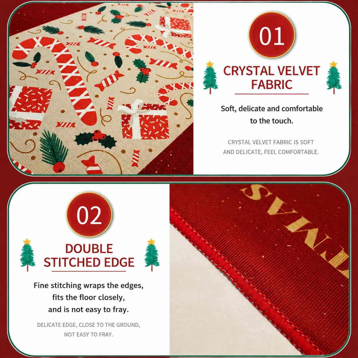 Doormat Set Halloween Printed Washable Crystal Velvet