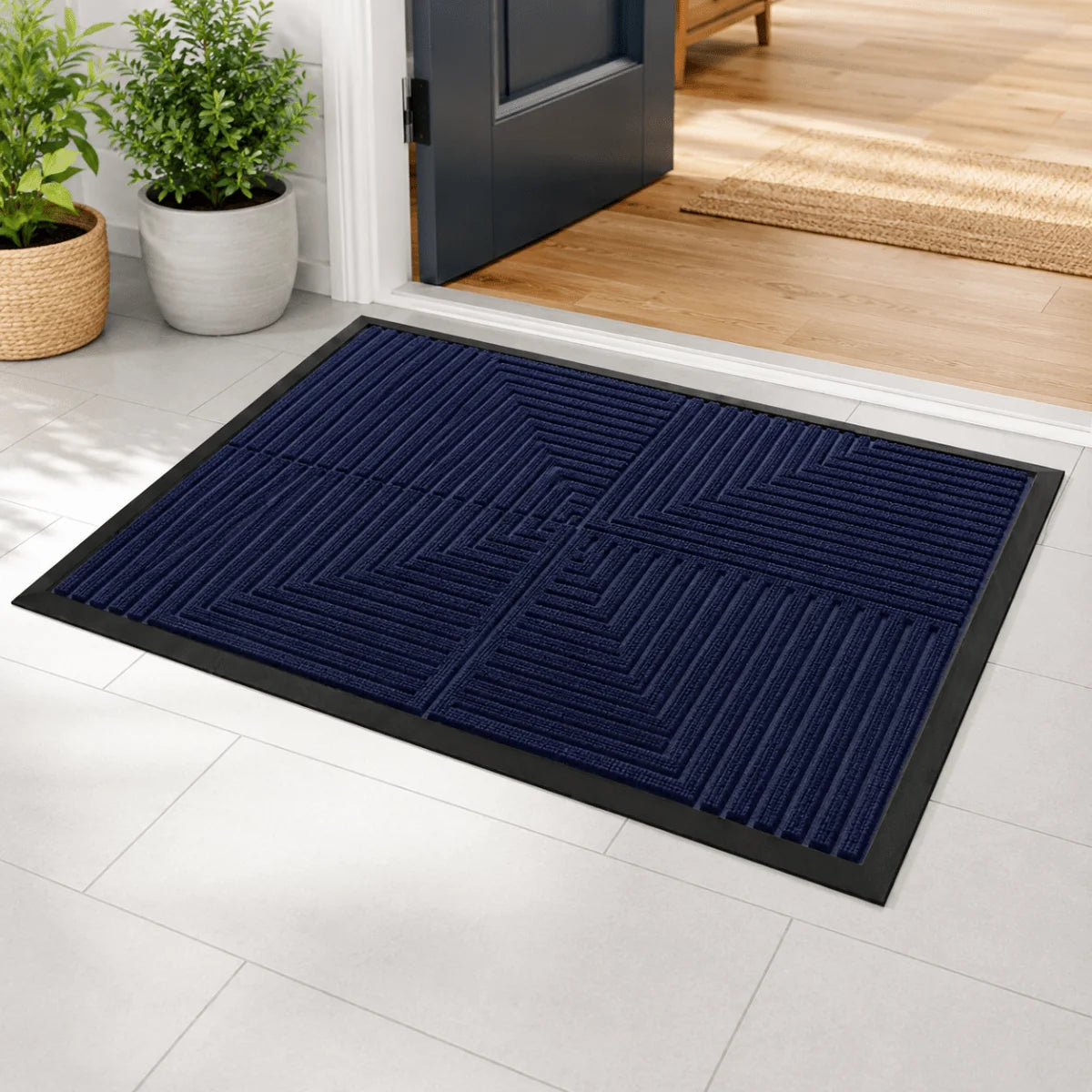 Doormat Striped Dirt-Trapping Non-Slip Waterproof