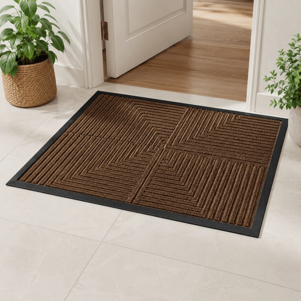 Doormat Striped Dirt-Trapping Non-Slip Waterproof