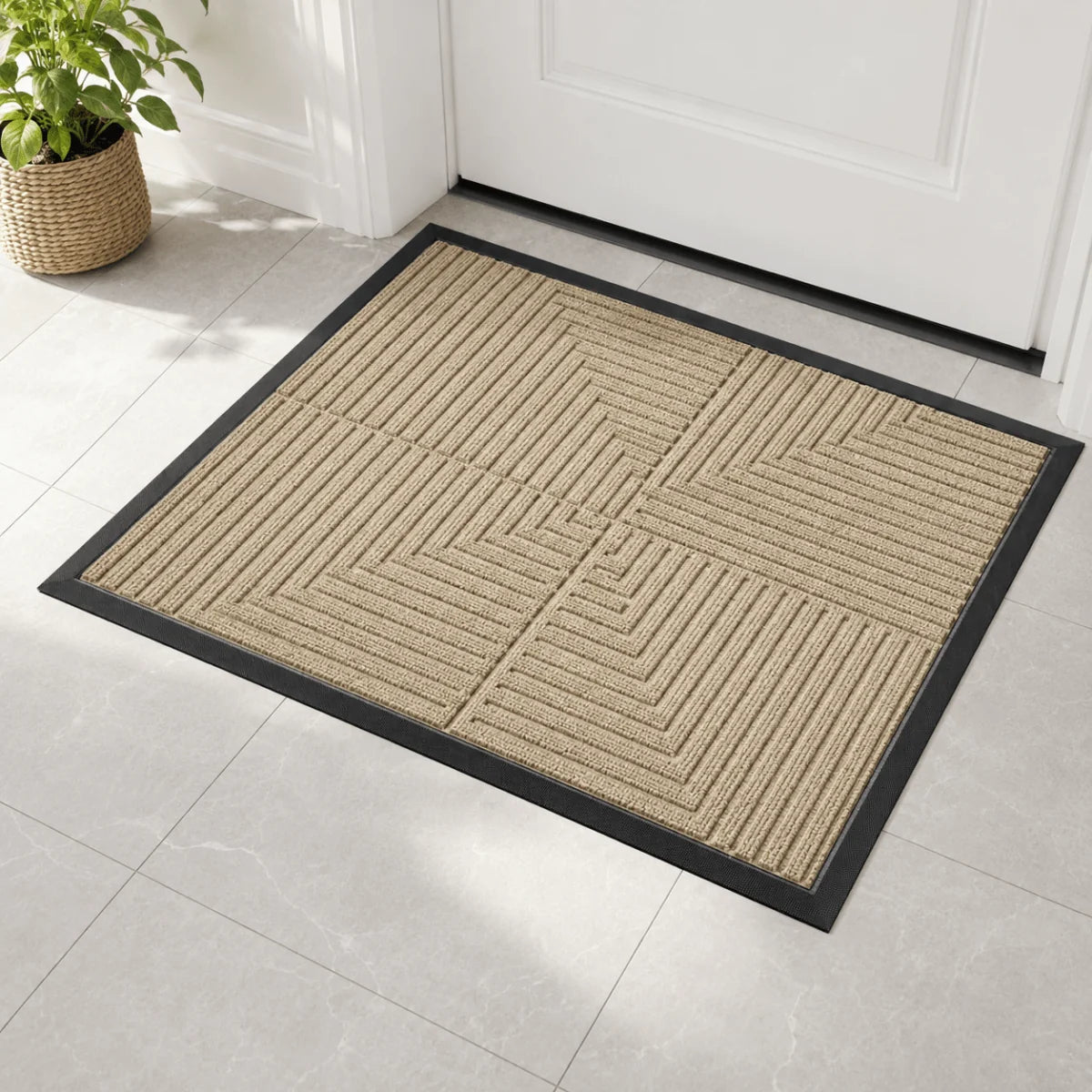 Doormat Striped Dirt-Trapping Non-Slip Waterproof