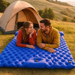 Double Camping Mat Self-Inflating Lightweight Waterproof Ripstop Nylon