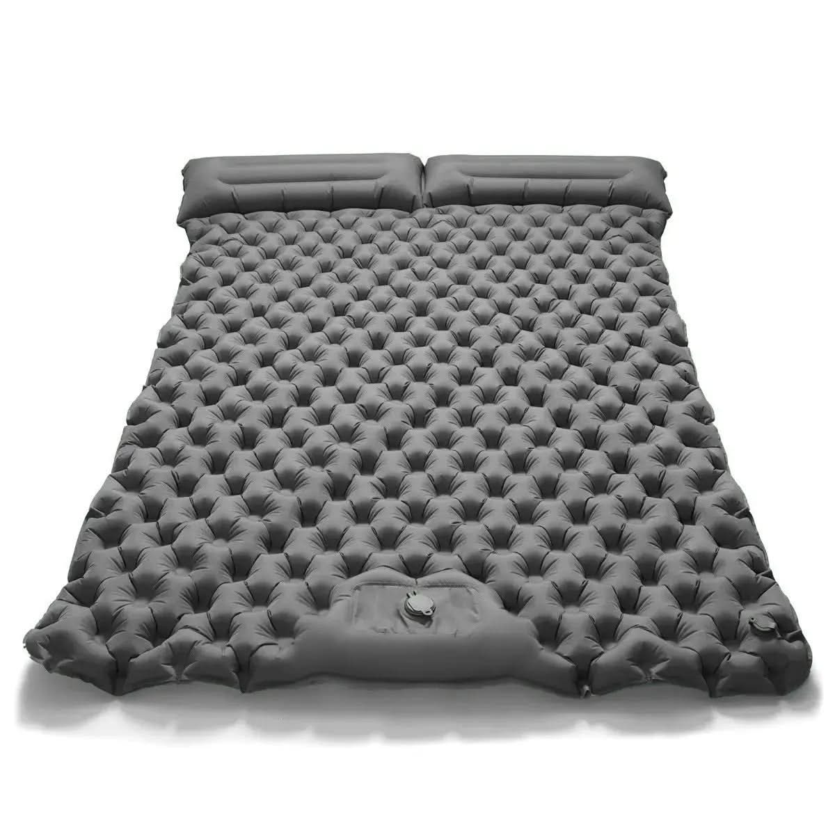 Double Camping Mat Self-Inflating Lightweight Waterproof Ripstop Nylon
