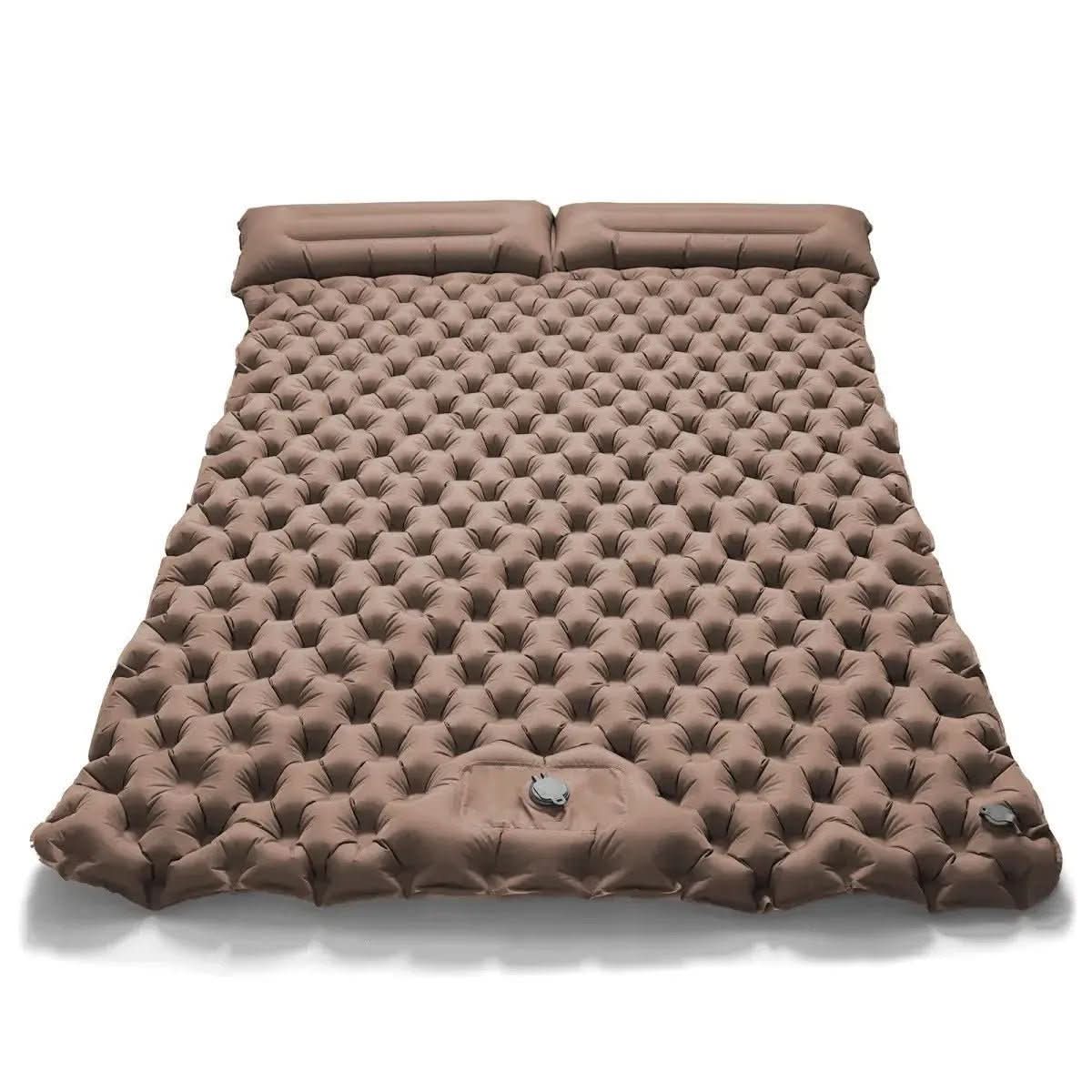 Double Camping Mat Self-Inflating Lightweight Waterproof Ripstop Nylon