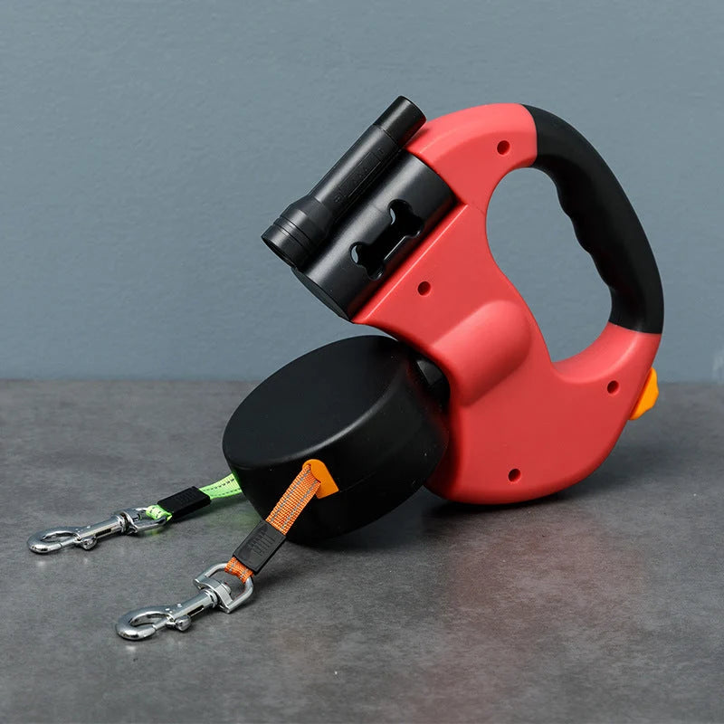 Double Dog Leash Anti-Tangle Swivel Padded Handle