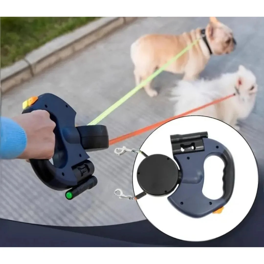 Double Dog Leash Anti-Tangle Swivel Padded Handle 100 lb