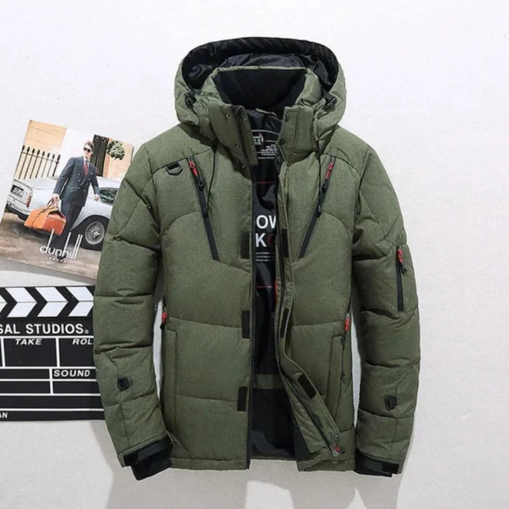 Down Jacket Duck Down Insulation Removable Hood Lightweight