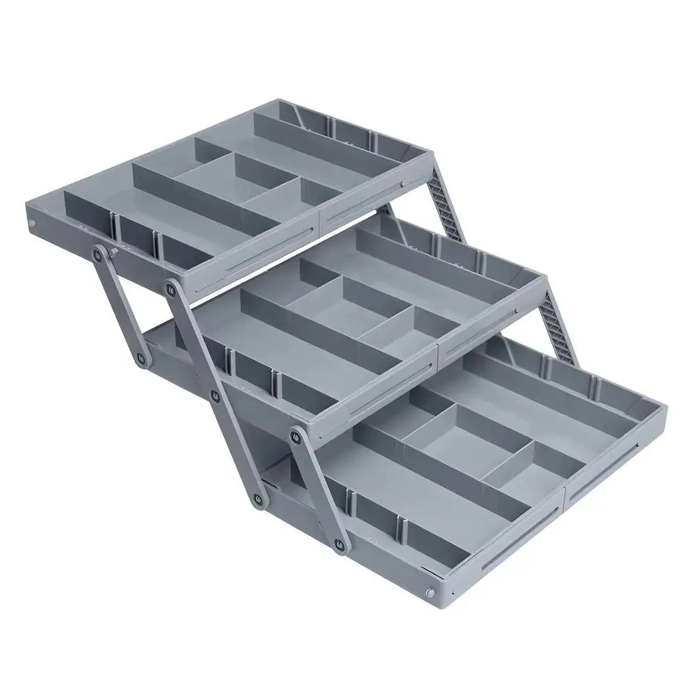 Drawer Organizer Adjustable Collapsible Multi-Tier ABS flipped? Wait title. Need no issue. "Drawer Organizer Adjustable Collapsible Multi-Tier ABS" fine.