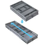 Drawer Organizer Adjustable Collapsible Multi-Tier ABS flipped? Wait title. Need no issue. "Drawer Organizer Adjustable Collapsible Multi-Tier ABS" fine.