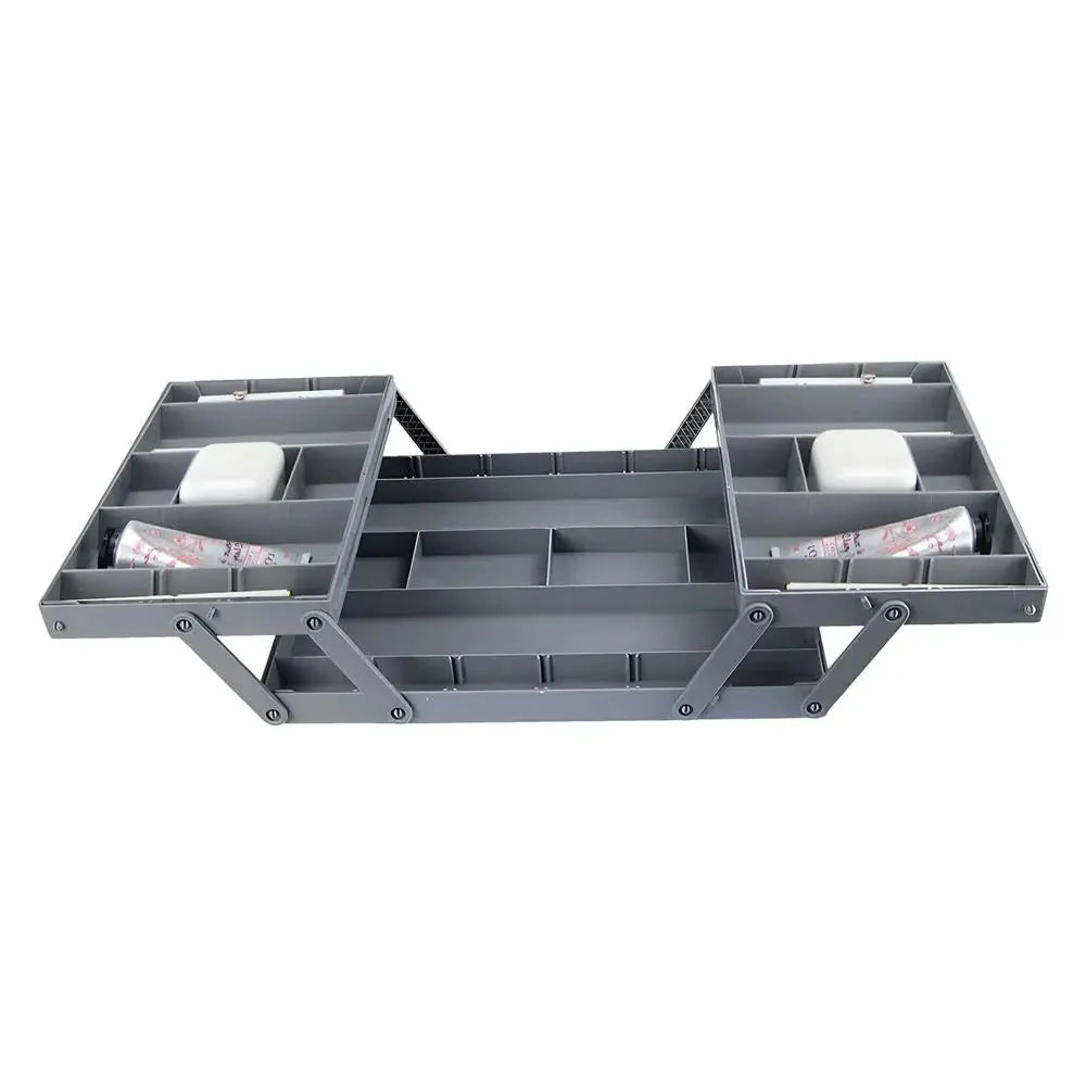 Drawer Organizer Adjustable Collapsible Multi-Tier ABS flipped? Wait title. Need no issue. "Drawer Organizer Adjustable Collapsible Multi-Tier ABS" fine.