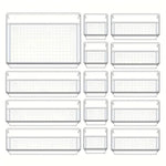 Drawer Organizer Set Clear Modular Stackable 18-Piece Set