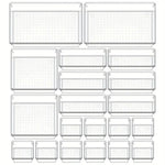 Drawer Organizer Set Clear Modular Stackable 18-Piece Set