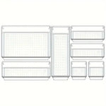 Drawer Organizer Set Clear Modular Stackable 18-Piece Set