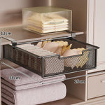 Drawer Organizer Under-Shelf Pull-Out Steel Mesh Tool-Free Installation
