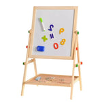 Drawing Easel Magnetic Whiteboard & Chalkboard Adjustable Frame