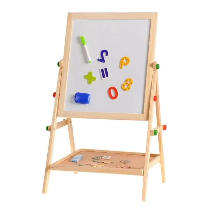 Drawing Easel Magnetic Whiteboard & Chalkboard Adjustable Frame