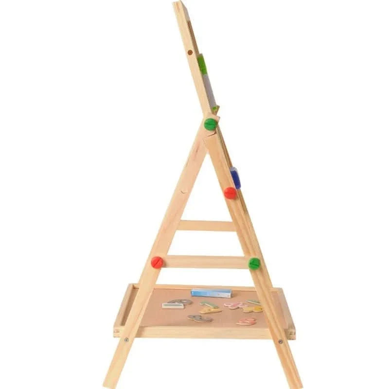 Drawing Easel Magnetic Whiteboard & Chalkboard Adjustable Frame