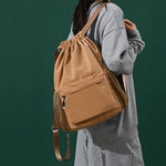 Drawstring Backpack Separate Shoe Compartment Multiple Pockets Lightweight Design