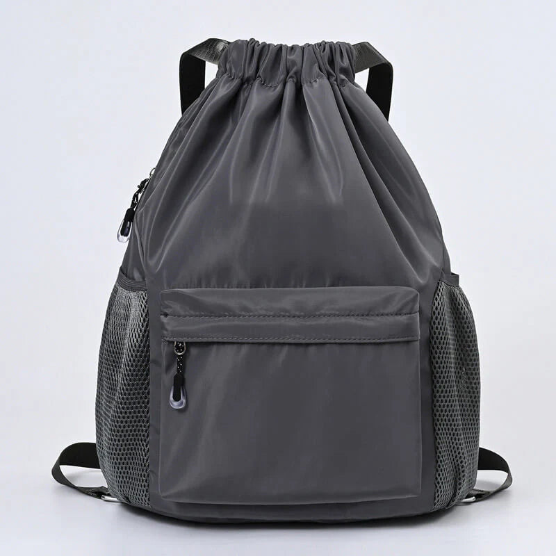 Drawstring Backpack Separate Shoe Compartment Multiple Pockets Lightweight Design