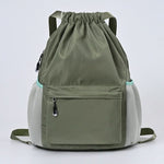 Drawstring Backpack Separate Shoe Compartment Multiple Pockets Lightweight Design