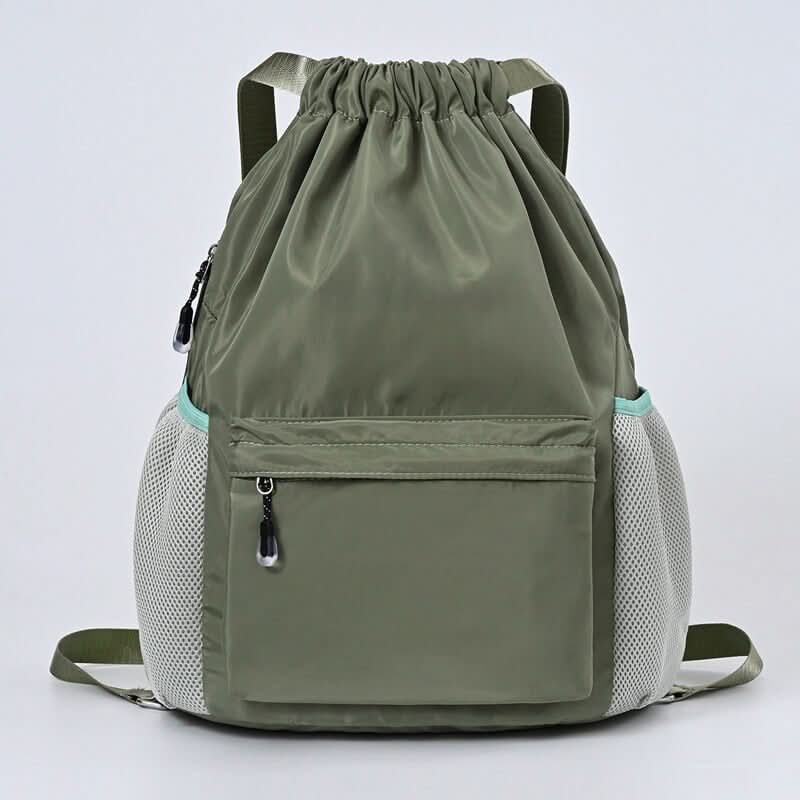 Drawstring Backpack Separate Shoe Compartment Multiple Pockets Lightweight Design
