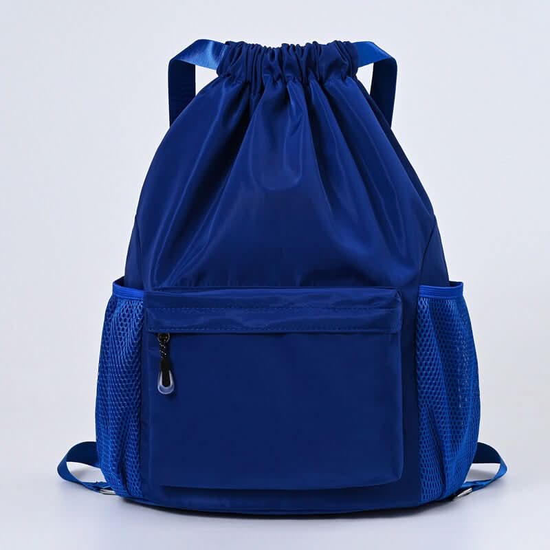 Drawstring Backpack Separate Shoe Compartment Multiple Pockets Lightweight Design