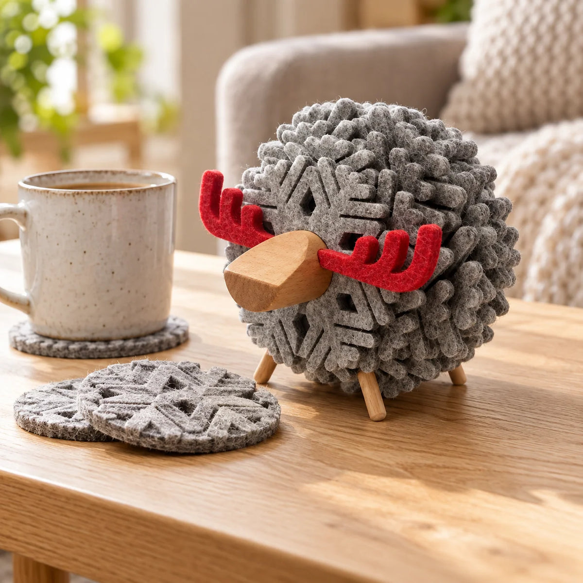 Drink Coasters Sheep Shape Anti-Slip