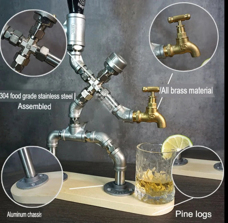 Drink Dispenser Industrial Pipe Single Cup Holder