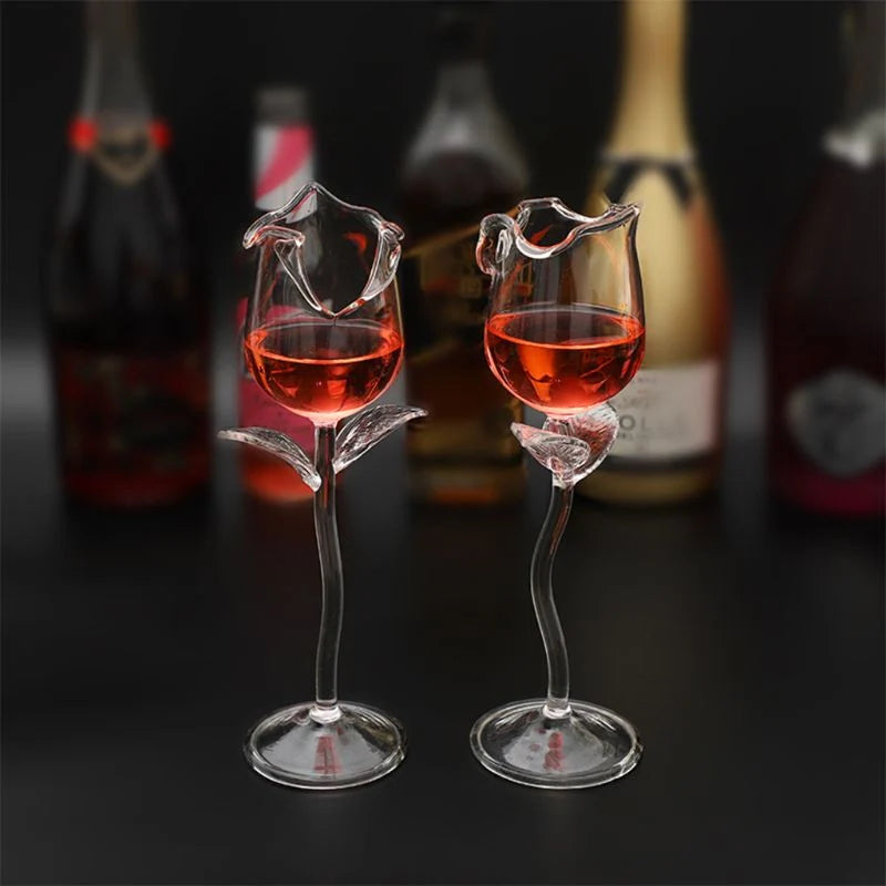 Drinking Glass 3D Rose Design 3.4 fl oz