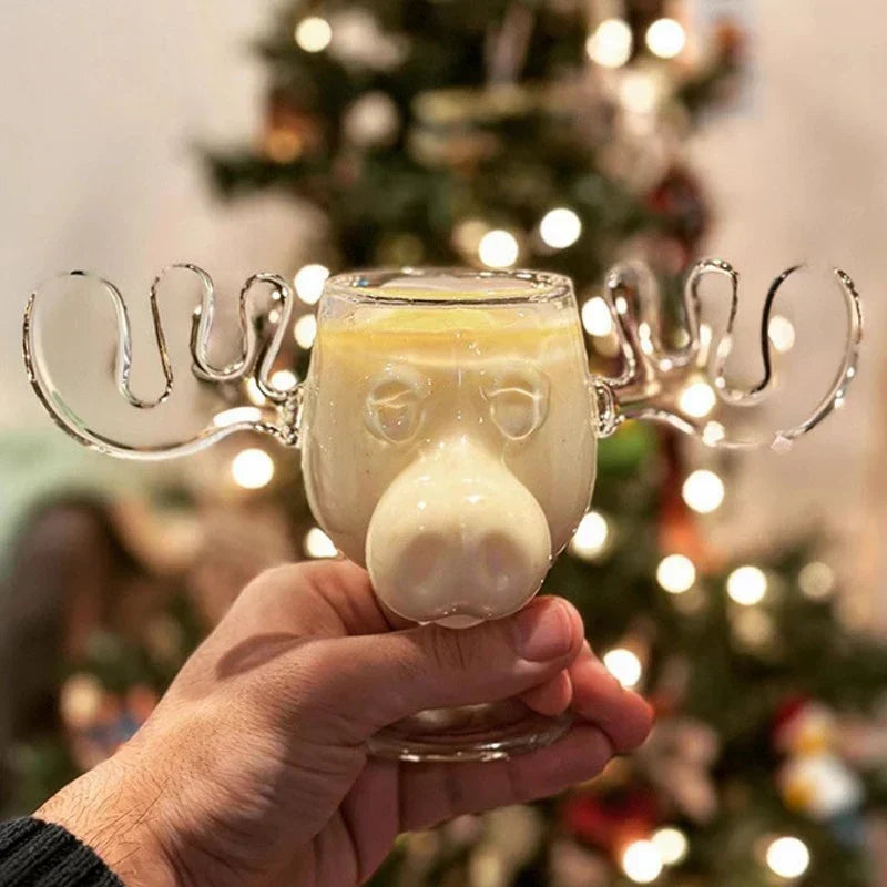 Drinking Glass Antler Design 8.45 Oz