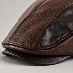 Driving Cap Genuine Leather Croc-Embossed Adjustable Fit
