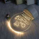 Dry-Erase Sign Acrylic Warm LED USB-Powered With Pen