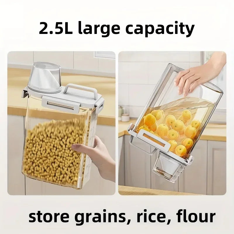 Dry Food Storage Container Airtight 2.5L With Measuring Cup