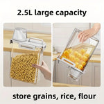 Dry Food Storage Container Airtight Clear With Measuring Cup